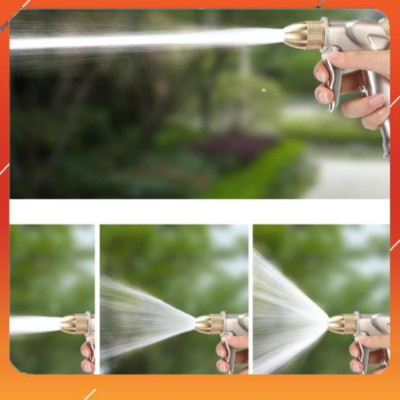 Vòi Xịt️Evoucher Bộ dây vòi xịt nước rửa xe, tưới cây , tăng áp 3 lần, loại 15m 206701-1 đầu đồng,cút,nối đồng+  đai