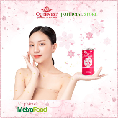 Nước Yến lon Collagen Queennest 190ml - hộp 6 lon - Hàng Chính Hãng