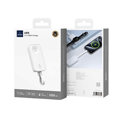 Sạc Không Dây Wi WU Ark 2 in 1 Wi-M22 Dùng Cho Đồng Hồ Apple và Thiết Bị Type-C - Hàng Chính Hãng
