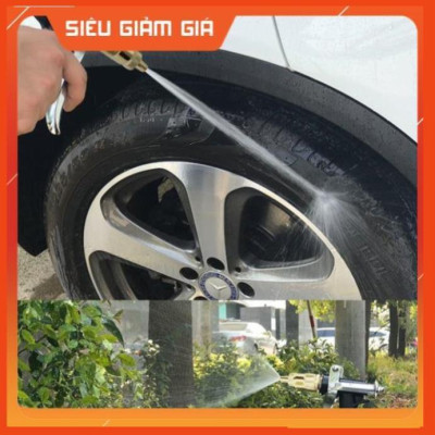 Bộ dây vòi xịt nước rửa xe, tưới cây . tăng áp 3 lần, loại 7m, 10m 206236 đầu đồng, đai, + tặng đai