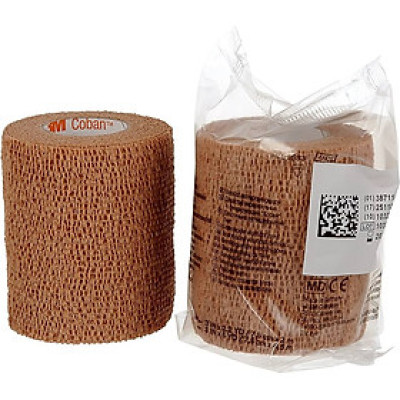 Băng thun cuộn tự dính y tế COBAN 1583, màu Tan, khổ 3inx5yds, (7,5cmx4,5cm)
