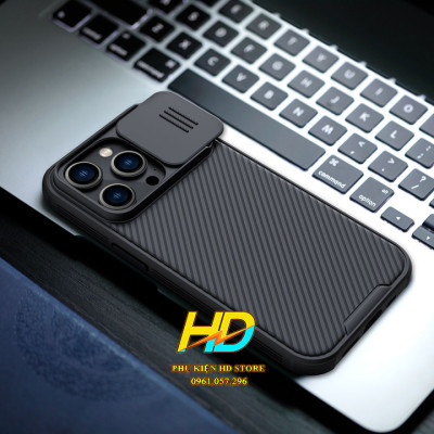 Ốp Lưng Bảo Vệ Camera Dành Cho iPhone 14 Pro Max / 14 Pro / 14 Plus/ 14 Chính Hãng Nillkin CamShield Có Nắp Trượt Camera, Chống Sốc, Chống Trượt, Chống Vân Tay, Tản Nhiệt - Hàng Chính Hãng
