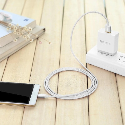 Ugreen UG30656US134TK 1.5M màu Trắng Cáp sạc truyền dữ liệu USB 2.0 sang MICRO USB đầu mạ vàng - HÀNG CHÍNH HÃNG