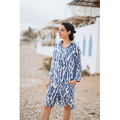 Đầm Sơ Mi Kết Cườm Cotton Isla Bonita