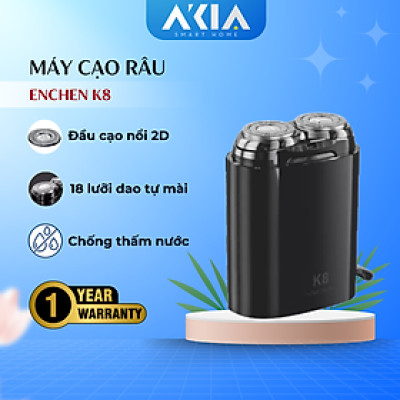 Máy cạo râu Enchen K8 - Đầu cạo 2D chống nước, 18 lưỡi dao tự mài - Hàng chính hãng