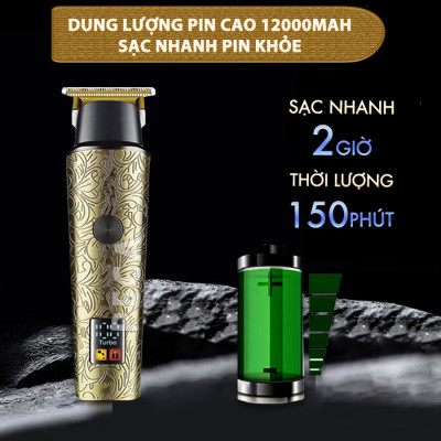 Tông đơ chấn viền Kemei KM-2185 điều chỉnh 2 mức tốc độ, công suất mạnh màn hình LCD tiện lợi - Hàng chính hãng