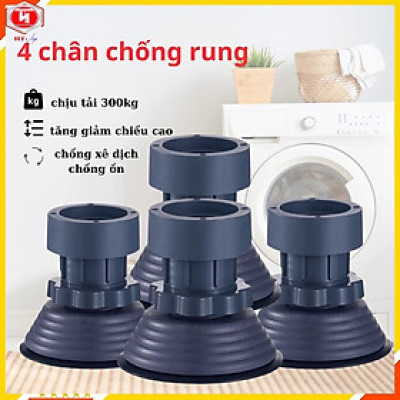 Bộ 4 Chân Kê Máy Giặt Chống Rung, Điều Chỉnh Được Độ Cao, Đế Chống Ồn Máy Giặt, Máy Sấy, Hàng chính hãng