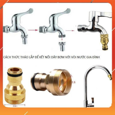 Vòi Xịt️Evoucher Bộ dây vòi xịt nước rửa xe, tưới cây , tăng áp 3 lần, loại 15m 206701-1 đầu đồng,cút,nối đồng+  đai