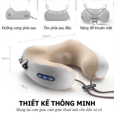 Gối Massage cổ Gáy Đa Năng Hình Chữ U 
