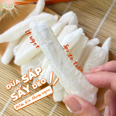 Dừa sáp sấy dẻo VICOSAP nguyên chất ít ngọt béo thơm đặc sản Trà Vinh