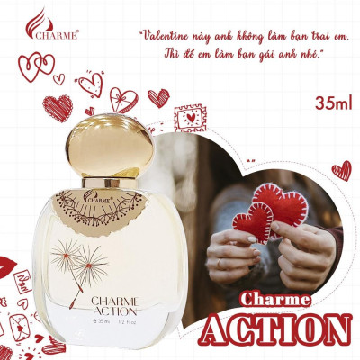 Nước hoa nữ lưu hương lâu, Charme Action, ba tầng hương thanh mát, gợi cảm không thể chối từ, 35ml