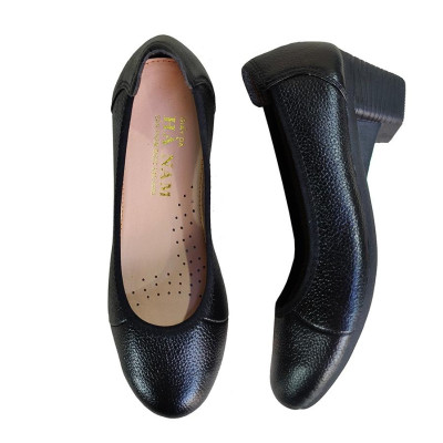Giày Búp Bê Nữ Cao Gót HA NAM Da Bò Thật Thời Trang Cao Cấp 5cm GBBN2079