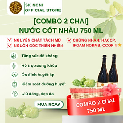 Combo 2 chai Nước cốt trái nhàu SK Noni Juice Premium 750ml