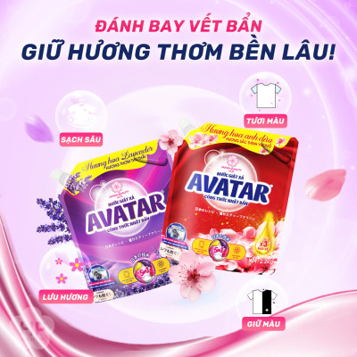 Combo 2 Túi Nước Giặt Xả Vải Hương Lavender Avatar ( 2kg2/ 1 Túi )