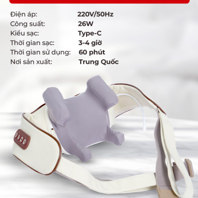 Máy Massage Cổ Vai Gáy Buheung MK-332 Nhiệt Hồng Ngoại, Pin Sạc, BH chính hãng 12 tháng