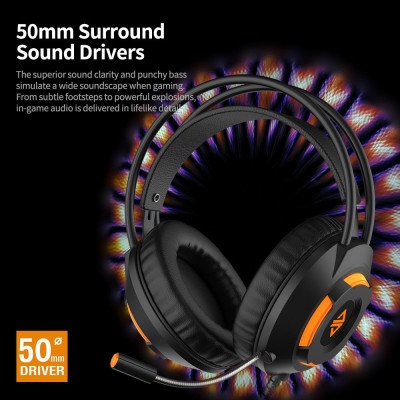 Tai nghe có dây Ajazz AX120 USB 3.5mm chống ồn có micrô 50mm