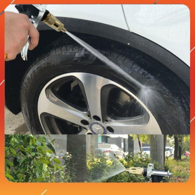 Vòi Xịt️Evoucher Bộ dây vòi xịt nước rửa xe, tưới cây , tăng áp 3 lần, loại 7m, 10m 206236 đầu đồng,đai, nối vòi,