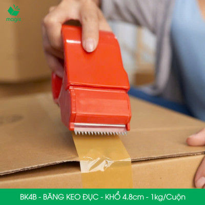 BK4B - 6 cuộn băng keo đục 1kg, khổ 4.8cm lõi nhựa - Băng dính đóng hàng, băng keo khổ lớn