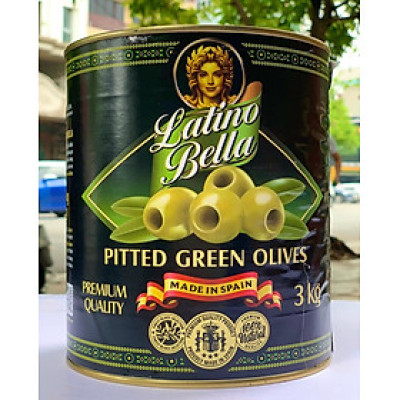 [Date 04/2027] Quả Oliu Xanh Tách Hạt Ngâm Hiệu Latino Bella 3KG/ HỘP