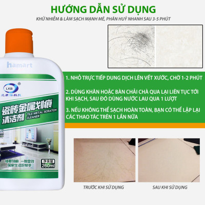 Dung Dịch Làm Sạch Vết Xước Sàn Gạch Men Lát Nền Nhà LKB 260ml Tẩy Mạnh Mẽ Hiệu Quả Tiện Lợi