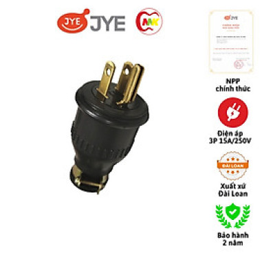 Phích cắm 3 chân Locking Đài Loan chính hãng JY-2216 RB 3P 15A 250V JYE loại cao cấp Hàng Chính Hãng