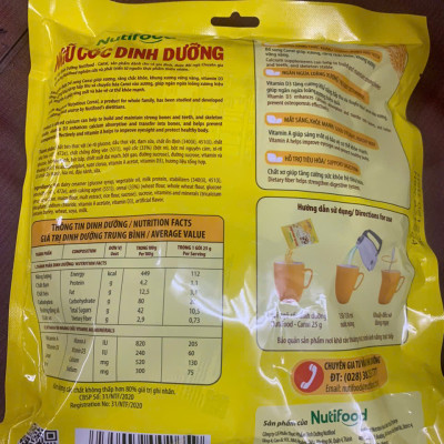 Combo 3 bịch Ngũ cốc Canxi (500g) của hãng Nutifood giúp Xương chắc khỏe dùng cho cả gia đình