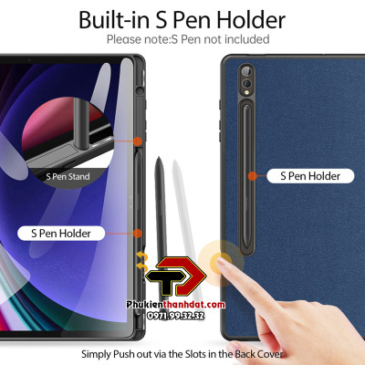 Bao da dành cho Samsung Galaxy Tab S10+ Plus, S10 Ultra, S9, S9 FE, Tab S9+ Plus, Tab S9 Ultra chính hãng Dux Ducis Domo có ngăn đựng bút, chống sốc - Hàng chính hãng