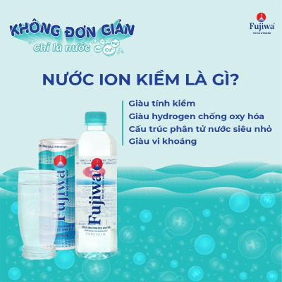 Thùng 24 Chai Nước Uống Ion Kiềm Cao Cấp Đóng Chai Fujiwa 300ml - Nước uống Detox với Công Nghệ Điện Phân Ion Kiềm