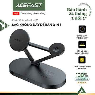 Giá đỡ sạc không dây để bàn 3 in 1 Acefast - E9 Hàng chính hãng Acefast
