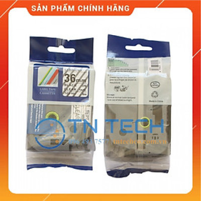 Nhãn In Tz2-161 - Đen nền trong 36mm x 8m - Dùng cho máy in BROTHER - AIMO - PUTY [Hàng nhập khẩu]