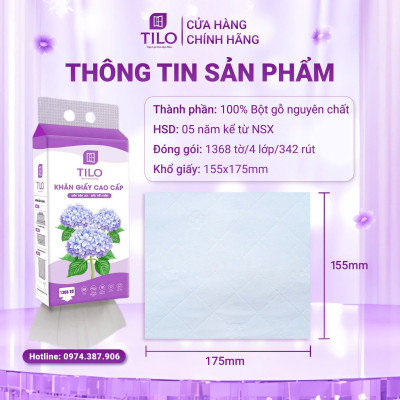Combo 6 bịch giấy rút treo tường TiLo 1368 tờ tặng 3 móc treo đôi giấy dai mềm mịn