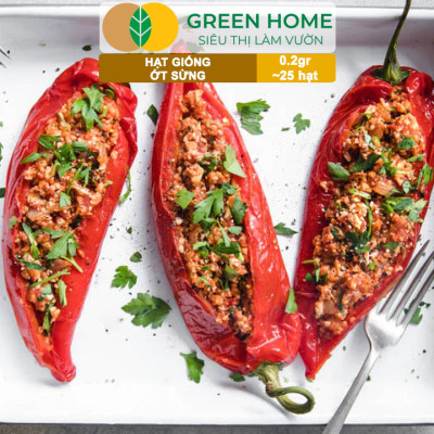 Hạt Giống Ớt Sừng Greenhome, Gói 0,2g~25 hạt, Dễ Trồng Quanh Năm,Thu Hoạch Nhanh, Năng Suất Cao G15
