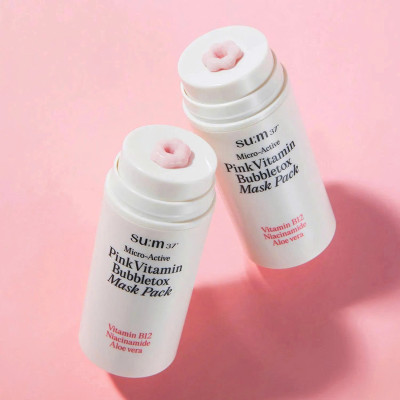 Mặt Nạ Sủi Bọt Thải Độc Sum37 Micro Active Pink Vitamin Bubbetox Mask Pack 100ml