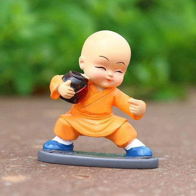 Combo 4 Chú Tiểu Múa Võ Túy Quyền Trang Trí Tủ Phòng Khách, Bàn Làm Việc, Taplo Ô Tô, Làm Quà Tặng GROFA - Chính hãng