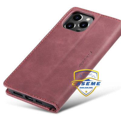 Bao da bò thật dạng ví dành cho iPhone 14 Pro Max Caseme - Hàng Nhập Khẩu
