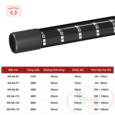 Đèn led KaoKui Solar RGB 5A UVA UVB tăng màu bể cá tép thủy sinh cảnh