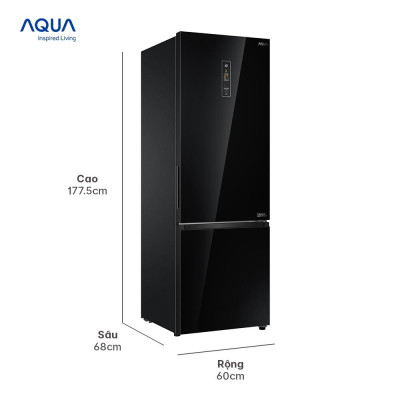 Freeship Toàn Quốc - Tủ lạnh ngăn đông dưới Aqua 324 Lít AQR-IG378EB(GB) - Bảo hàng 2 năm - Hàng chính hãng