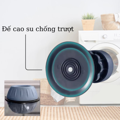 Bộ 4 Chân Kê Máy Giặt Chống Rung, Điều Chỉnh Được Độ Cao, Đế Chống Ồn Máy Giặt, Máy Sấy, Hàng chính hãng