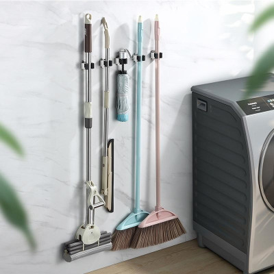 Giá Inox Treo Cây Lau Nhà Gắn Tường, Khô Ráo - Gọn Gàng - Ngăn Nắp, Gắn Keo Siêu Chắc Không Khoan Đục - TakyHome 4032