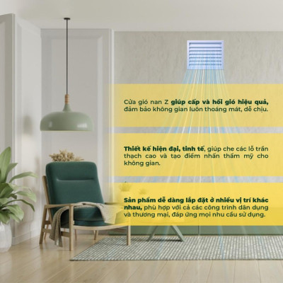 Cửa Gió Nan Z, Chống Nước Mưa, Ngăn Chặn Côn Trùng, Sơn Tĩnh Điện Chống Ăn Mòn, Chính Hãng Asia Green ( Giá bao gồm VAT)