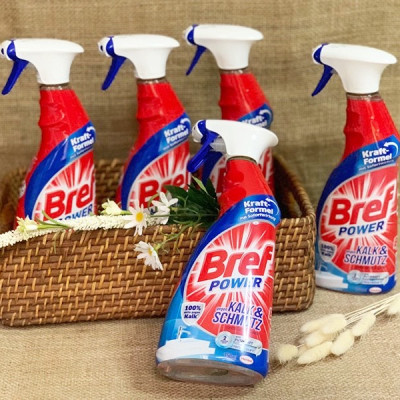 [Nhập khẩu Đức] Dung dịch xịt tẩy nhà tắm đa năng BREF 750ml, Kalkreiniger Power gegen Kalk & Schmutz, 750 ml