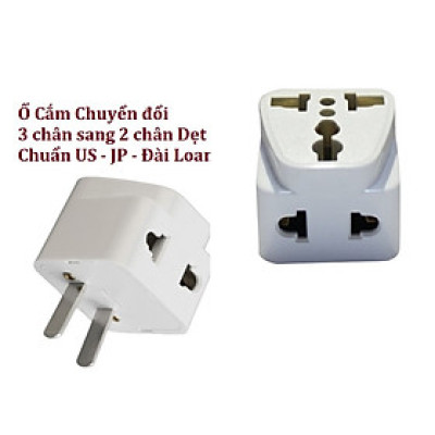 Ổ Cắm Chân Dẹt Chuyển Đổi, Chia 2 Ổ Cắm, Chuyển Đổi 3 Chân Sang 2 Chân, Chuấn US - Japan- Đài Loan. Takyhome 8610chandet