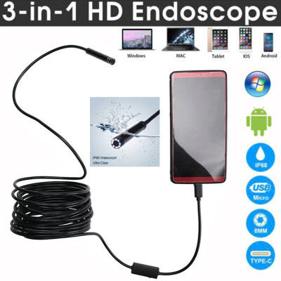 Camera Nội Soi Tai 3in1 Đa Năng Dài 2m Khám Phá Sâu Bên Trong:  - Siêu Nét, Hàng Cao Cấp