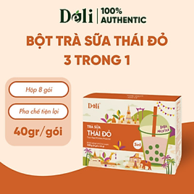 Bột trà sữa Thái đỏ 3in1 Déli - Hộp 320gr (8 gói), pha chế trà sữa tiện lợi, nhanh chóng​
