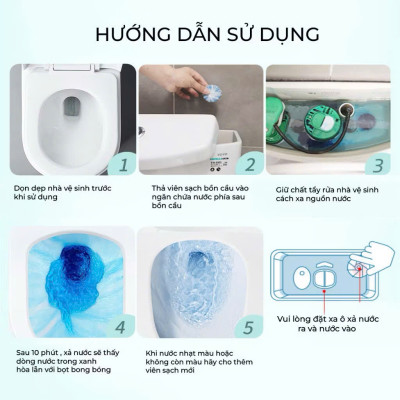 Viên Sạch Bồn Cầu – Viên Thả Bồn Cầu Sạch Khuẩn, Tẩy Sạch Mảng Bám, Khử Mùi Diệt Vi Khuẩn Toilet - HÀNG CHÍNH HÃNG MINIIN
