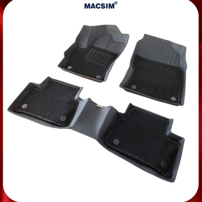 Thảm lót sàn ô tô 2 lớp cao cấp dành cho xe Toyota Cross 2020 - tới nay (sd) nhãn hiệu Macsim chất liệu TPE màu đen