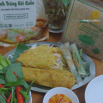 Combo 5 Bánh tráng gỏi cuốn Shammi tròn size 22cm túi 200g (Bánh tráng cuốn xuất khẩu)