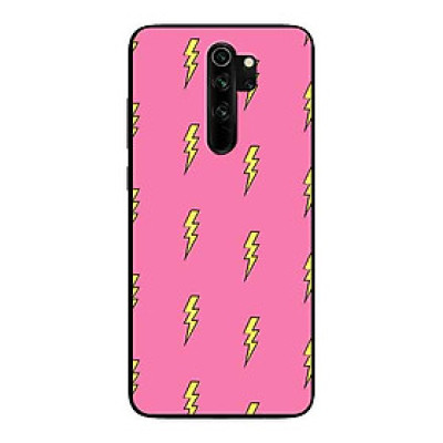 Ốp Lưng in cho Xiaomi Redmi Note 8 Pro Mẫu Tia Chớp Nền Hồng - Hàng Chính Hãng