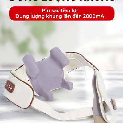 Máy Massage Cổ Vai Gáy Buheung MK-332 Nhiệt Hồng Ngoại, Pin Sạc, BH chính hãng 12 tháng