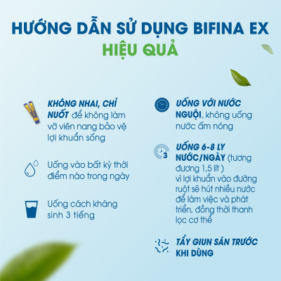 Men vi sinh BIFINA NHẬT BẢN - Bỗ sung lợi khuẩn hỗ trợ tăng đề kháng, tiêu hoá khoẻ - Loại EX hộp 30 gói